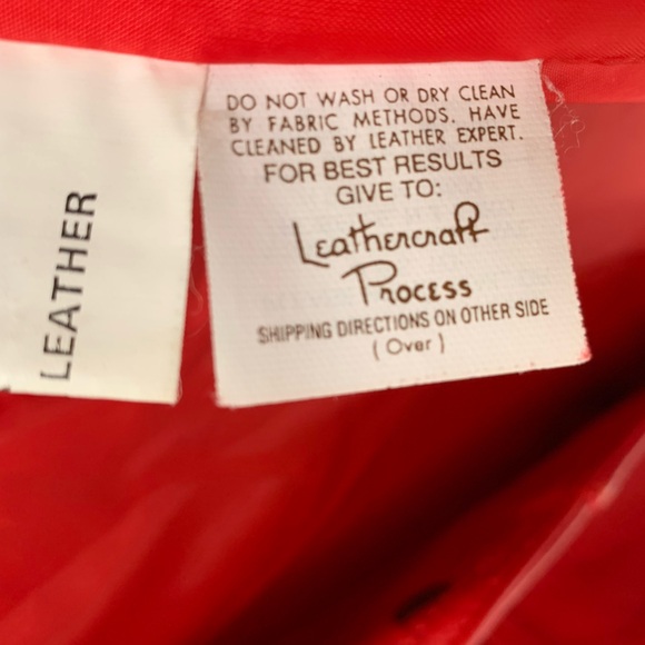 COMINT Womens single breasted red leather jacket blaser VINTAGE M - Picture 5 of 10